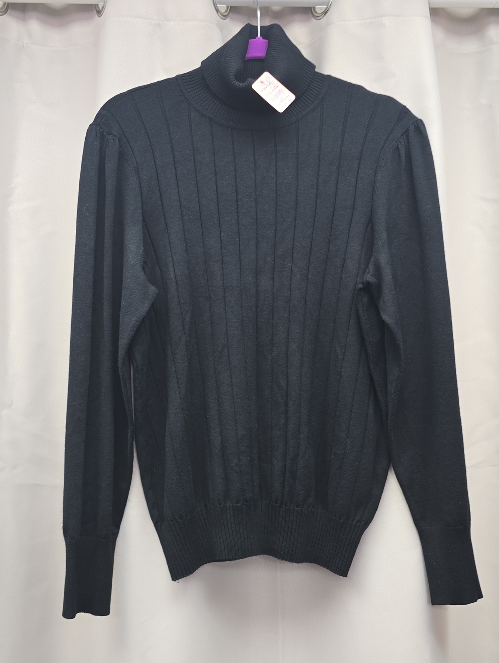 Casacabana Black Ribbed Turtleneck Sweater Size XL